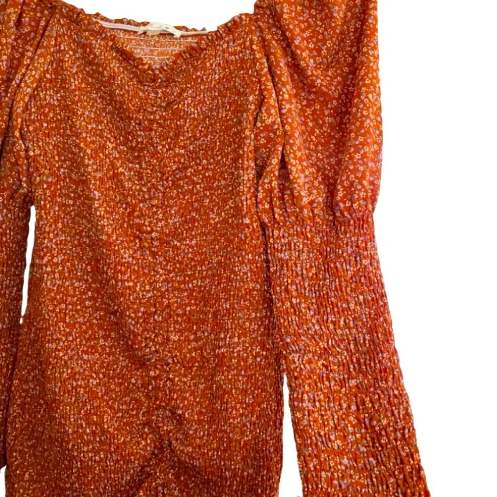 Floral Smocked Bodycon Dress Long sleeve Fall/Summer/Spring/Winter Large - Picture 2 of 7